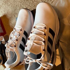 Adidas White Running Shoes with Black Accents